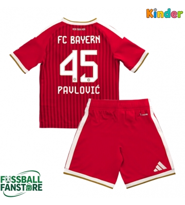 Bayern Munich Aleksandar Pavlovic #45 Replik Heimtrikot Kinder 2026-27 Kurzarm (+ Kurze Hosen)